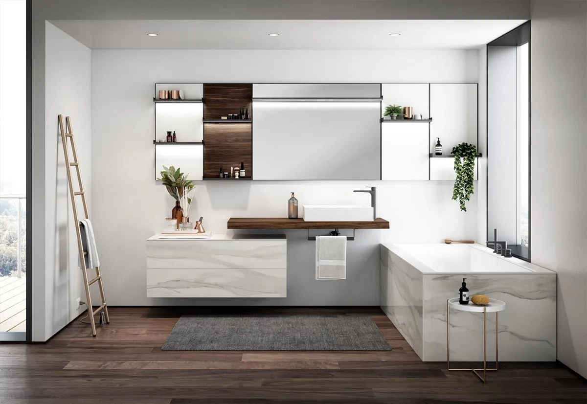 ECL 06 – whirlpool bath with a ‘Venezia Bianco Calacatta’ finish